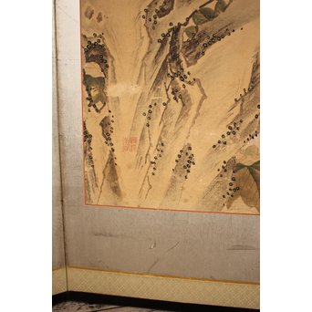 12の鷹　六曲一双屏風　K159 