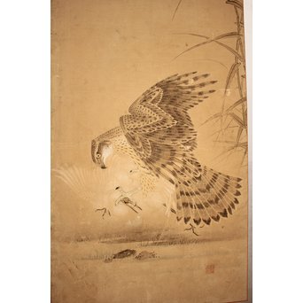 12の鷹　六曲一双屏風　K159 