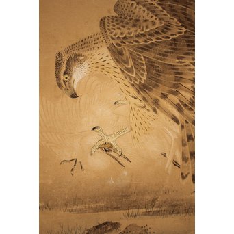 12の鷹　六曲一双屏風　K159 