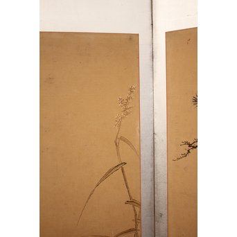 12の鷹　六曲一双屏風　K159 