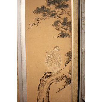 12の鷹　六曲一双屏風　K159 
