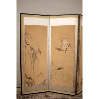 12の鷹　六曲一双屏風　K159 