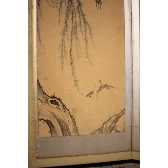 12の鷹　六曲一双屏風　K159 