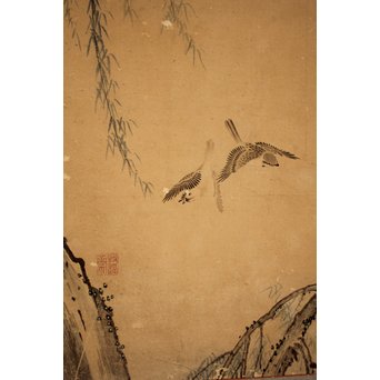 12の鷹　六曲一双屏風　K159 