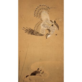 12の鷹　六曲一双屏風　K159 