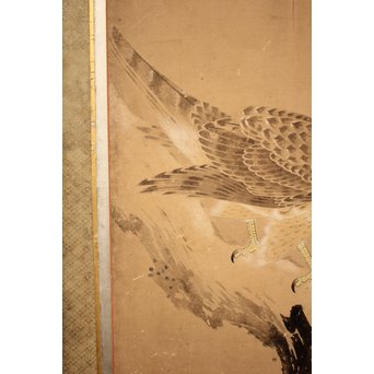 12の鷹　六曲一双屏風　K159 