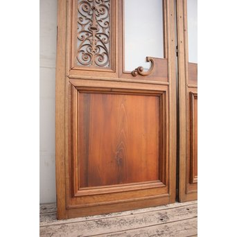 洋アンティークガラスドア2枚1組　GD852 
