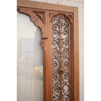 洋アンティークガラスドア2枚1組　GD852 