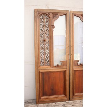 洋アンティークガラスドア2枚1組　GD852 