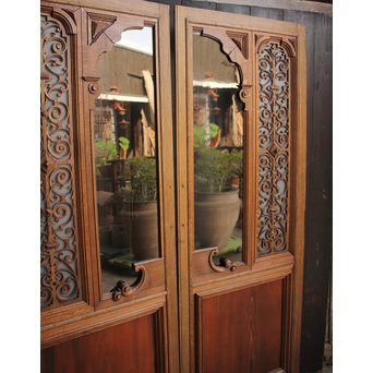 洋アンティークガラスドア2枚1組　GD852 