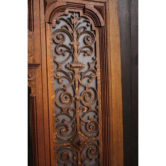 洋アンティークガラスドア2枚1組　GD852 