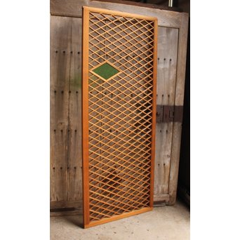 菱型組子と緑ダイア色ガラスの建具　L681 