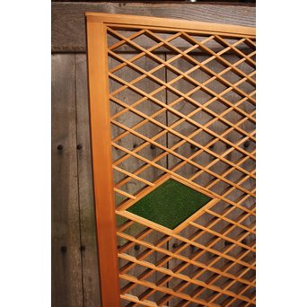 菱型組子と緑ダイア色ガラスの建具　L681 