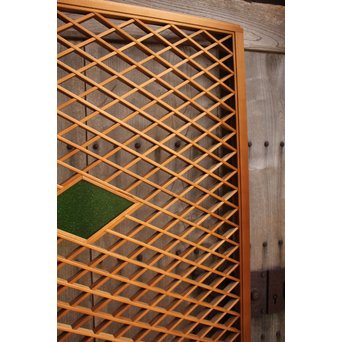 菱型組子と緑ダイア色ガラスの建具　L681 