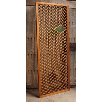 菱型組子と緑ダイア色ガラスの建具　L681