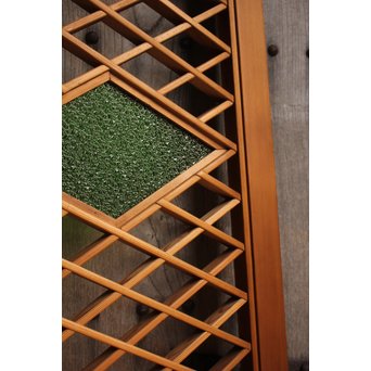 菱型組子と緑ダイア色ガラスの建具　L681 