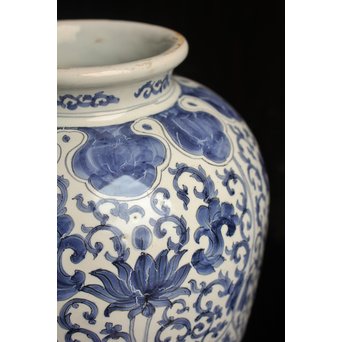 明青花写デルフト陶器花器/花瓶　S2587 