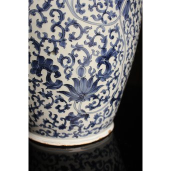 明青花写デルフト陶器花器/花瓶　S2587 