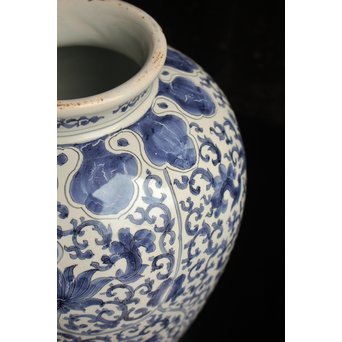 明青花写デルフト陶器花器/花瓶　S2587 