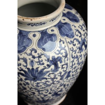 明青花写デルフト陶器花器/花瓶　S2587 