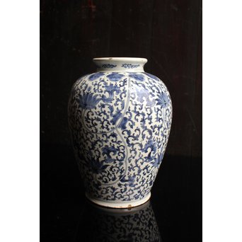 明青花写デルフト陶器花器/花瓶　S2587