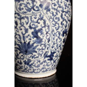 明青花写デルフト陶器花器/花瓶　S2587 