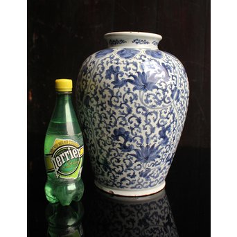 明青花写デルフト陶器花器/花瓶　S2587 