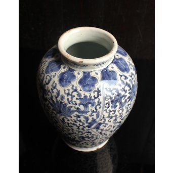 明青花写デルフト陶器花器/花瓶　S2587 