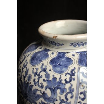 明青花写デルフト陶器花器/花瓶　S2587 