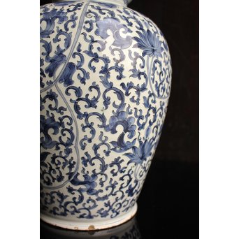 明青花写デルフト陶器花器/花瓶　S2587 