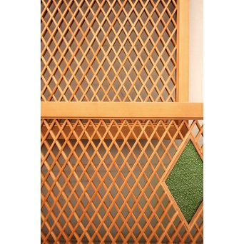 菱型組子と緑ダイア色ガラスの欄間　R1641 