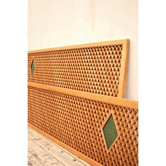 菱型組子と緑ダイア色ガラスの欄間　R1641 