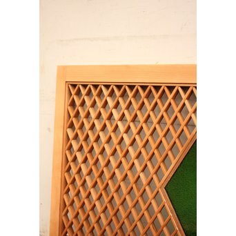 菱型組子と緑ダイア色ガラスの欄間　R1641 