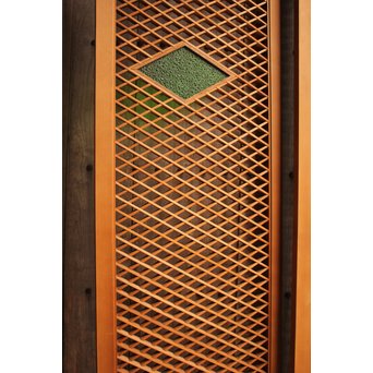 菱型組子と緑ダイア色ガラスの欄間　R1641 