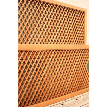 菱型組子と緑ダイア色ガラスの欄間　R1641 