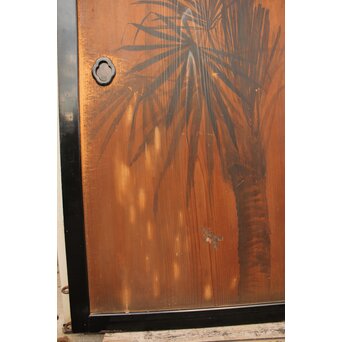 花鳥図一枚板の板絵2枚1組　B773Y 