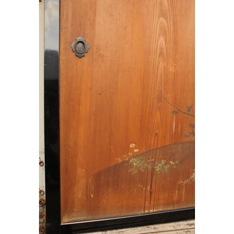 花鳥図一枚板の板絵2枚1組　B773Y 