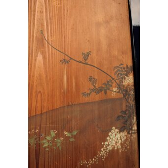 花鳥図一枚板の板絵2枚1組　B773Y 