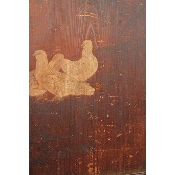 花鳥図一枚板の板絵2枚1組　B773Y 