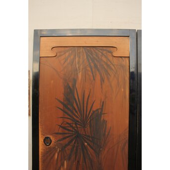 花鳥図一枚板の板絵2枚1組　B773Y 