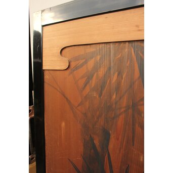 花鳥図一枚板の板絵2枚1組　B773Y 