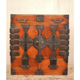 総欅二重観音開帳場箪笥　I244