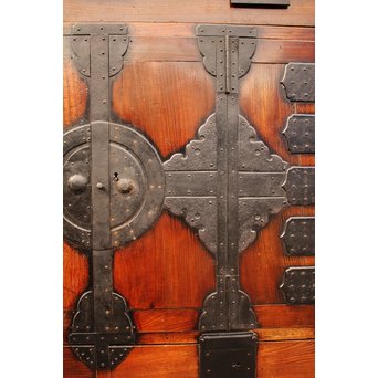 総欅二重観音開帳場箪笥　I244 