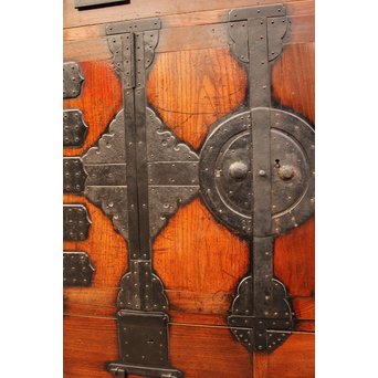 総欅二重観音開帳場箪笥　I244 