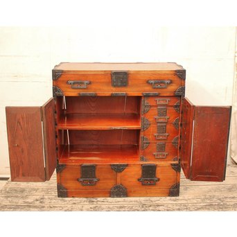 総欅二重観音開帳場箪笥　I244 