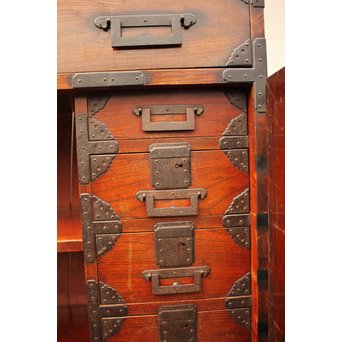 総欅二重観音開帳場箪笥　I244 