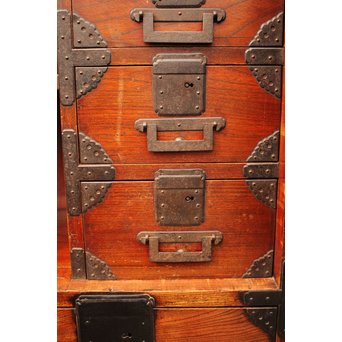 総欅二重観音開帳場箪笥　I244 