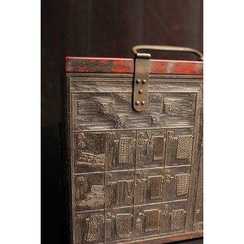 版木指物懸硯箱　S2609 