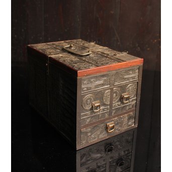 版木指物懸硯箱　S2609