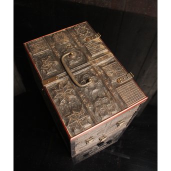 版木指物懸硯箱　S2609 